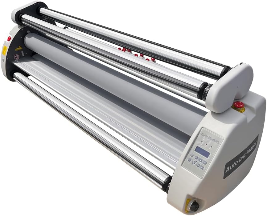 Pneumatic Cold & Heat Assisted Laminator Machine, 63" Full-Auto Wide Format Laminating Machine with Digital Control, Dual Roller Lifting System for Posters, Photography, Signs