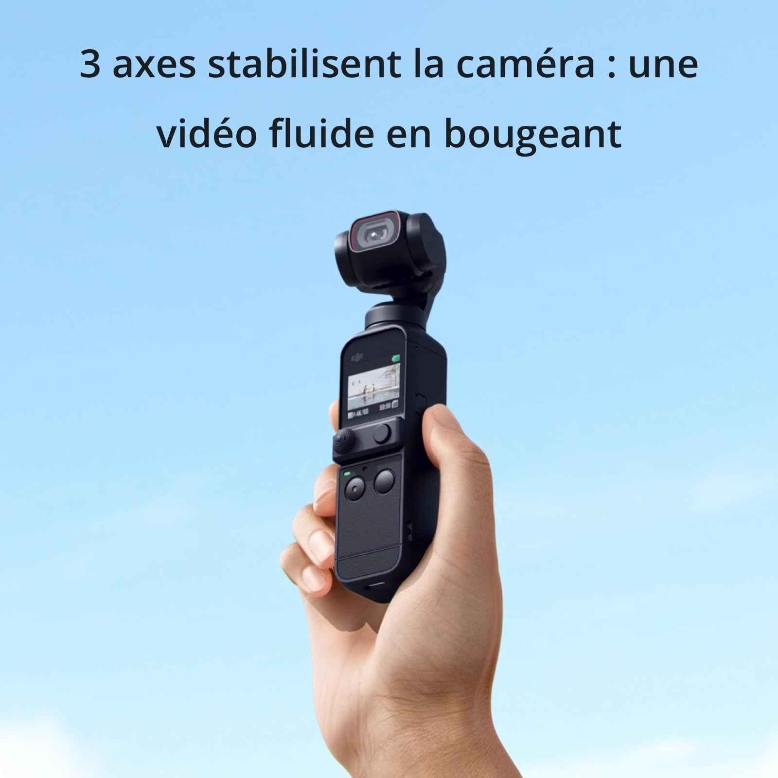 DJI Pocket 2 - Caméra 4K à Stabilisation 3 Axes, Vlog, Vidéo Ultra HD, Photo Haute Résolution 64 MP, 1/1.7” CMOS, HDR, Réduction du Bruit, Timelapse, Slow Motion, 8x Zoom, Livestreaming , Noir