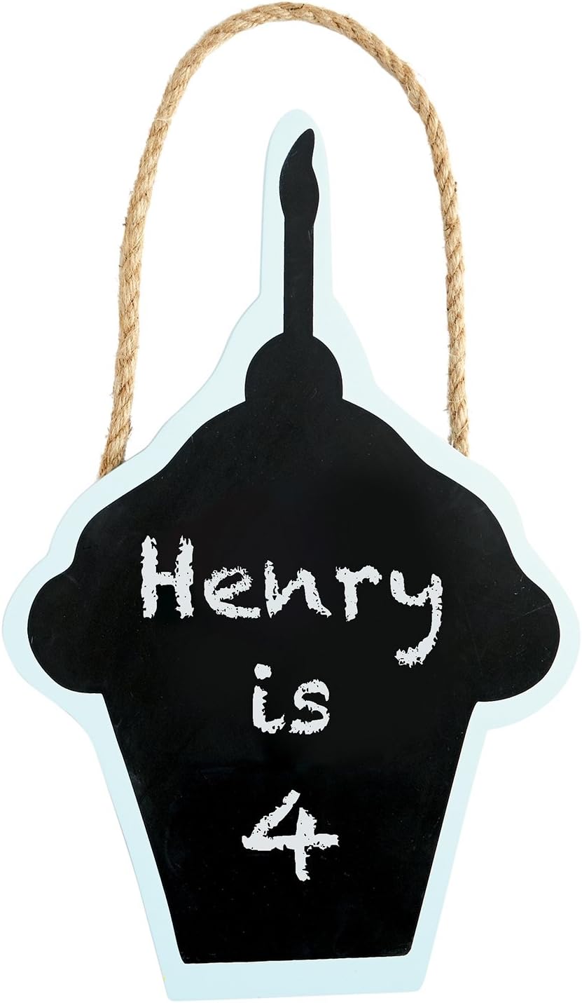 Mud Pie Cupcake Birthday Milestone Chalkboard Sign, Blue