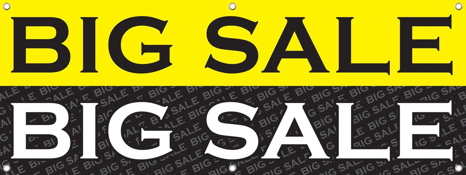 Big Sale Signs Banners 5' X 2' Retail Store Banner Sign