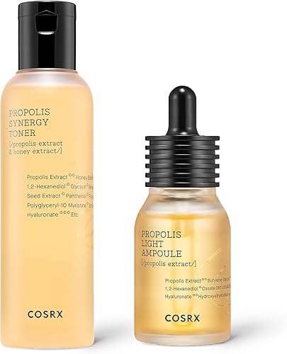 COSRX Honey Glow Ritual- Honey Toner + Serum Duo- Korean Toner & Moisturizer for Daily Hydration, For all Skin Types, Propolis Extract, Glow and Radiance, Korean Skin Care