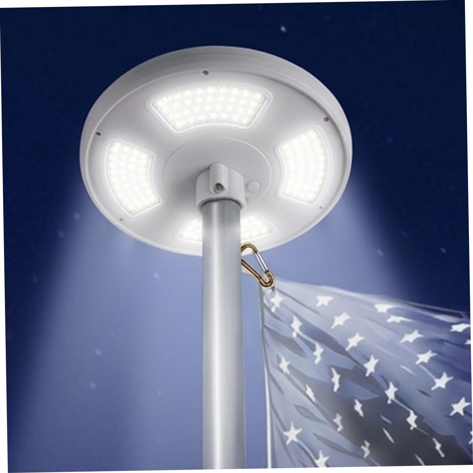 Monwssoe Solar Flag Pole Light with Auto On/Off, Flag Pole Light Solar Powered with 128 Bright LEDs & IP65 Waterproof Flagpole Lights for Outdoor Flagpole