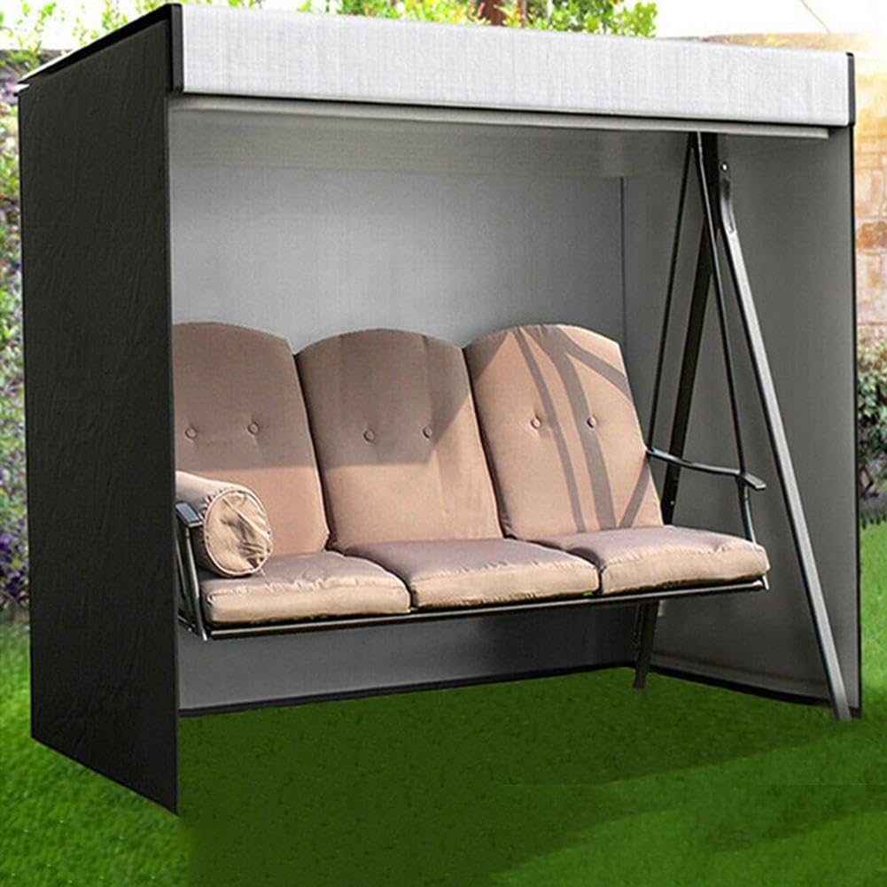 Copertura Dondolo 3 Posti Tessuto Oxford 210D Nero(220 * 125 * 170 cm)