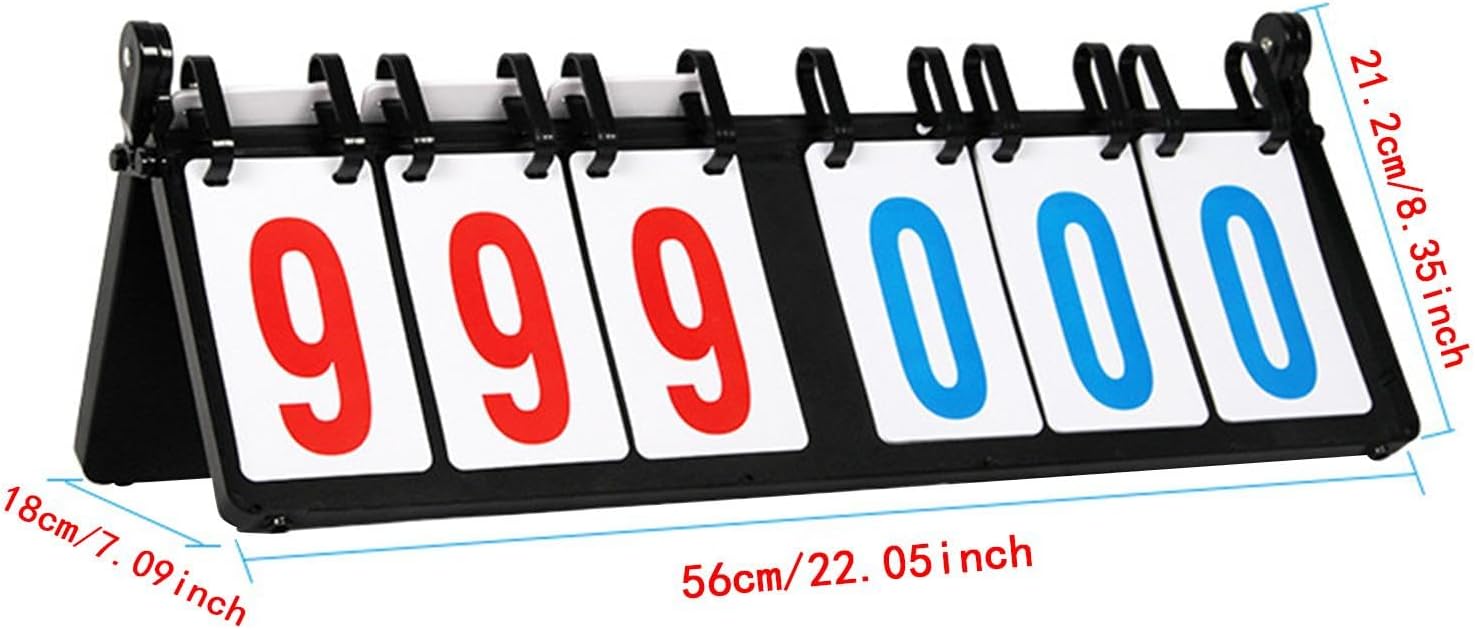 Flip Scoreboard 6 Digit Tabletop Score Flipper for Baseball Tennis Badminton