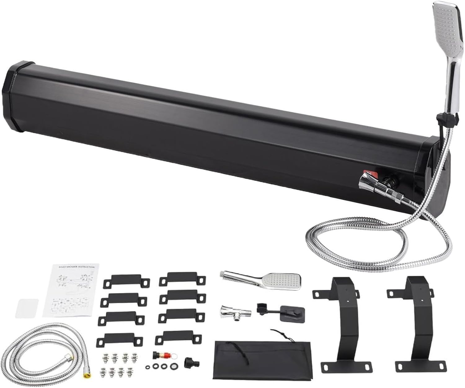 Portable Camping Shower Roof Rack Mount Road Shower18l(4.7gallon)/20l(5.2gallon)/30l(7.9gallon) Off Road Travel Shower with Hose Shower Head Bag Water Tank for VehiclesTrucksSuv20L(5.2gallon)
