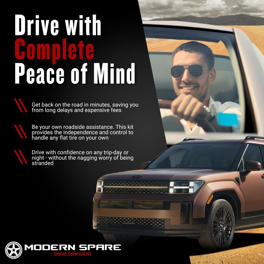 Modern Spare Complete Compact Spare Tire Kit - Fits 2020-2025 Hyundai Santa Fe