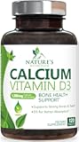 Calcium Supplement 1200 mg - with Vitamin D3 for Best Absorption - Supports Immune Health, Bones & Teeth - Nature's Calcium Carbonate + 1600 IU of D3 - Bottled in USA for Women & Men - 120 Tablets