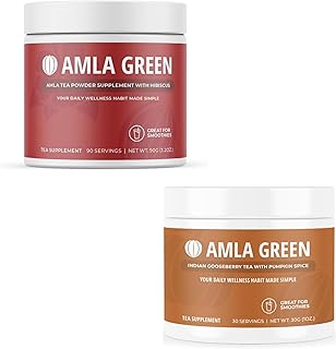 Amla Powder & Green Tea Superfood Supplement, Antioxidant Support, Made with Hibiscus (90 Servings) & Pumpkin Spice (30 Se...