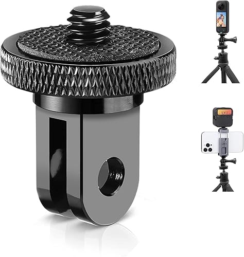 PULUZ Adaptador de montaje de trípode de cámara de aluminio, adaptador de conversión de tornillo de 14 pulgadas para trípode, adecuado para GoPro