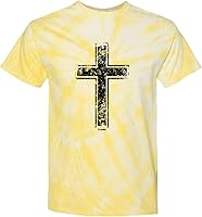 Vista 1 de Distressed Cross - Camiseta para hombre cristiano religioso