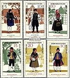 1214-1219 (completa.edicion) Prophila Collection DDR (RDA) 1214-1219 (Completa.edición) 1966 Trajes folklóricos (Sellos para los coleccionistas) Uniformes / Trajes