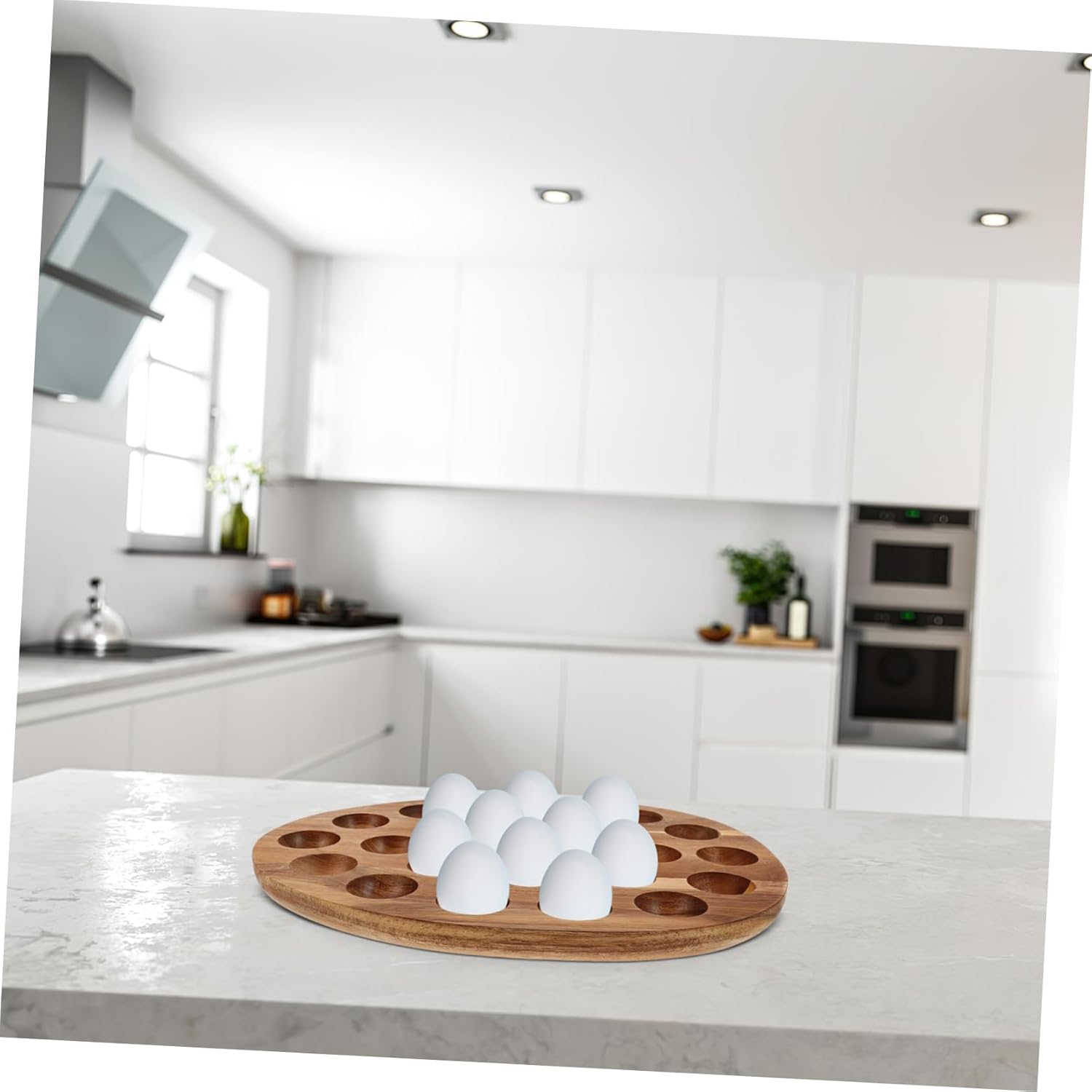 24grid Egg Holder Tray Rustic Egg Storage for Kitchen Refrigerator Compartment Organizer Minimalist Design for Dining Table