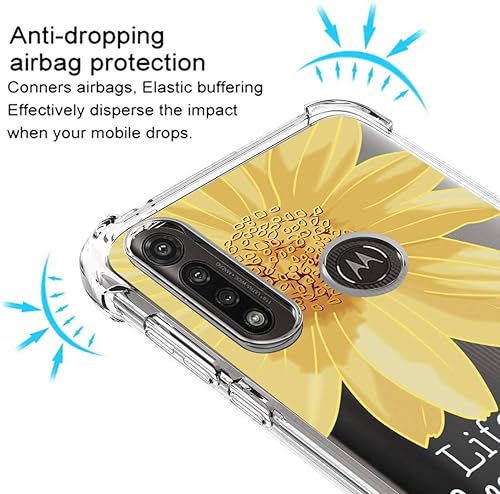 Miniatura 5 de Osophter Funda para Moto G Power transparente para niñas y mujeres, esquinas reforzadas, TPU absorción de golpes, cubierta flexible de teléfono