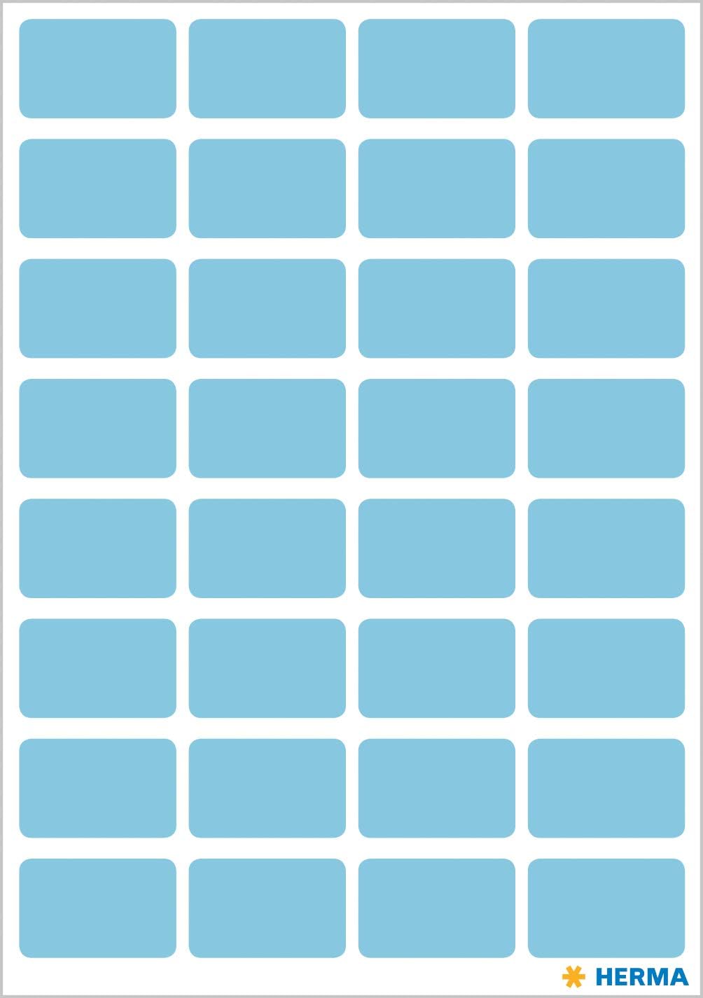 HERMA 3643 Multi-Purpose Labels, 160 Pieces, 12 x 18 mm, 32 per Sheet, Self-Adhesive, Household Labels for Writing on for Calendar, Planner, Crafts, Matt, Blank Paper Adhesive Labels Stickers, Blue