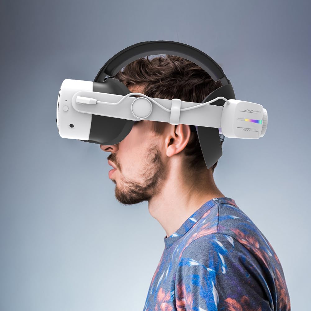 Generic Cinghia regolabile RGB con batteria da 12000 mAh per prolungare la durata della riproduzione Cinghia per la testa di ricambio Supporto migliorato e bilanciamento alternativo cinghia per la