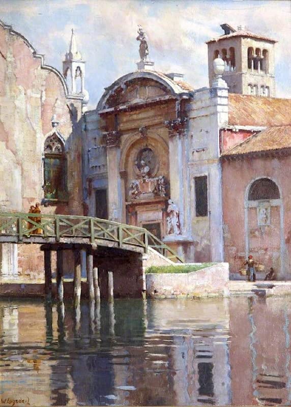 Toile Canal de Venise William Logsdail pour habiller un grand mur vide