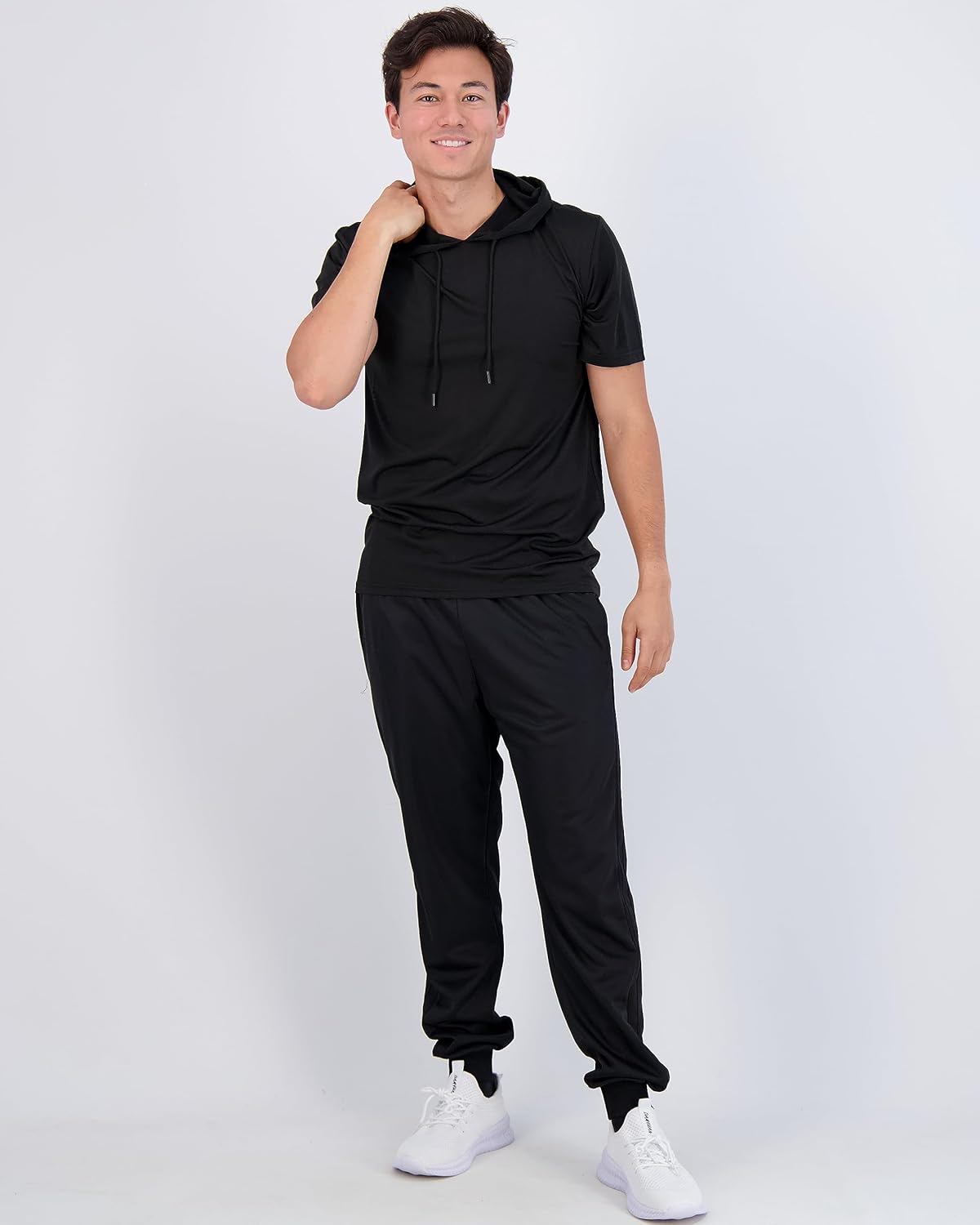 Real Essentials 3 Pack: Men's Dry Fit Short Sleeve Active Athletic Hoodie Pullover Sweatshirt (Available in Big & Tall) - Image 5