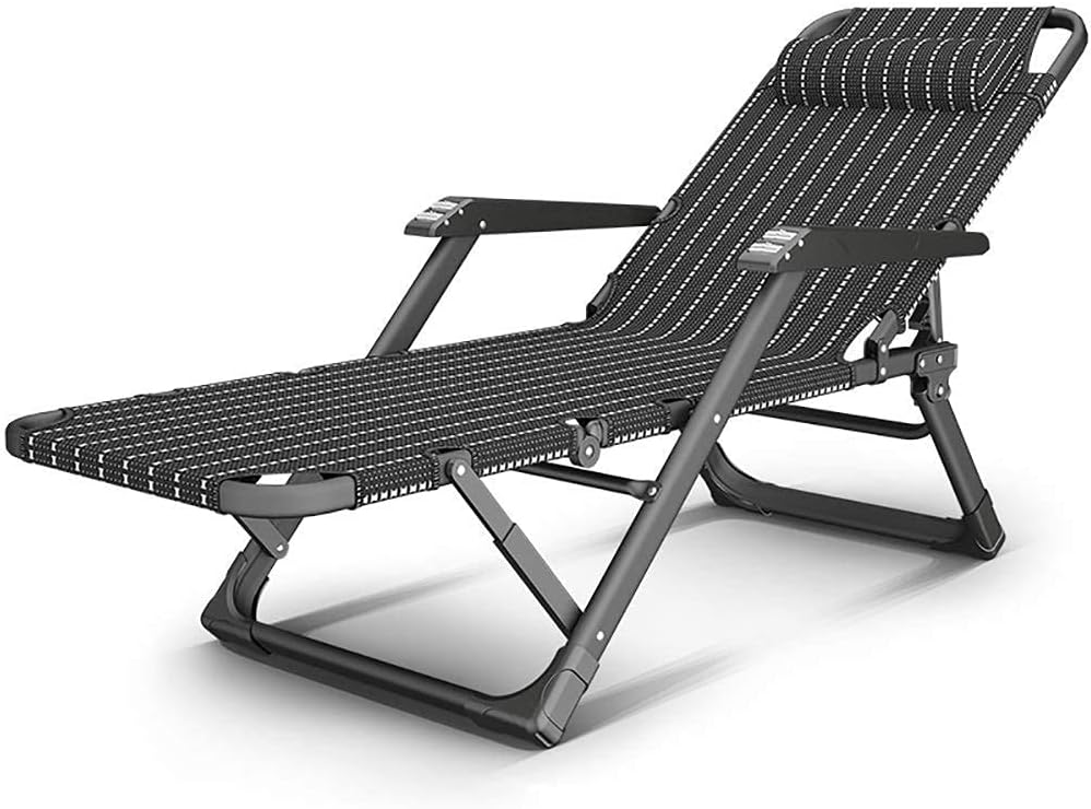 CAPXXIN Tumbona para el hogar Tumbona portátil para el hogar Silla para el Descanso para el Almuerzo Tumbonas para el Sol Plegables Altas, Ajustables, de Aluminio Inoxidable, Transpirables Needed