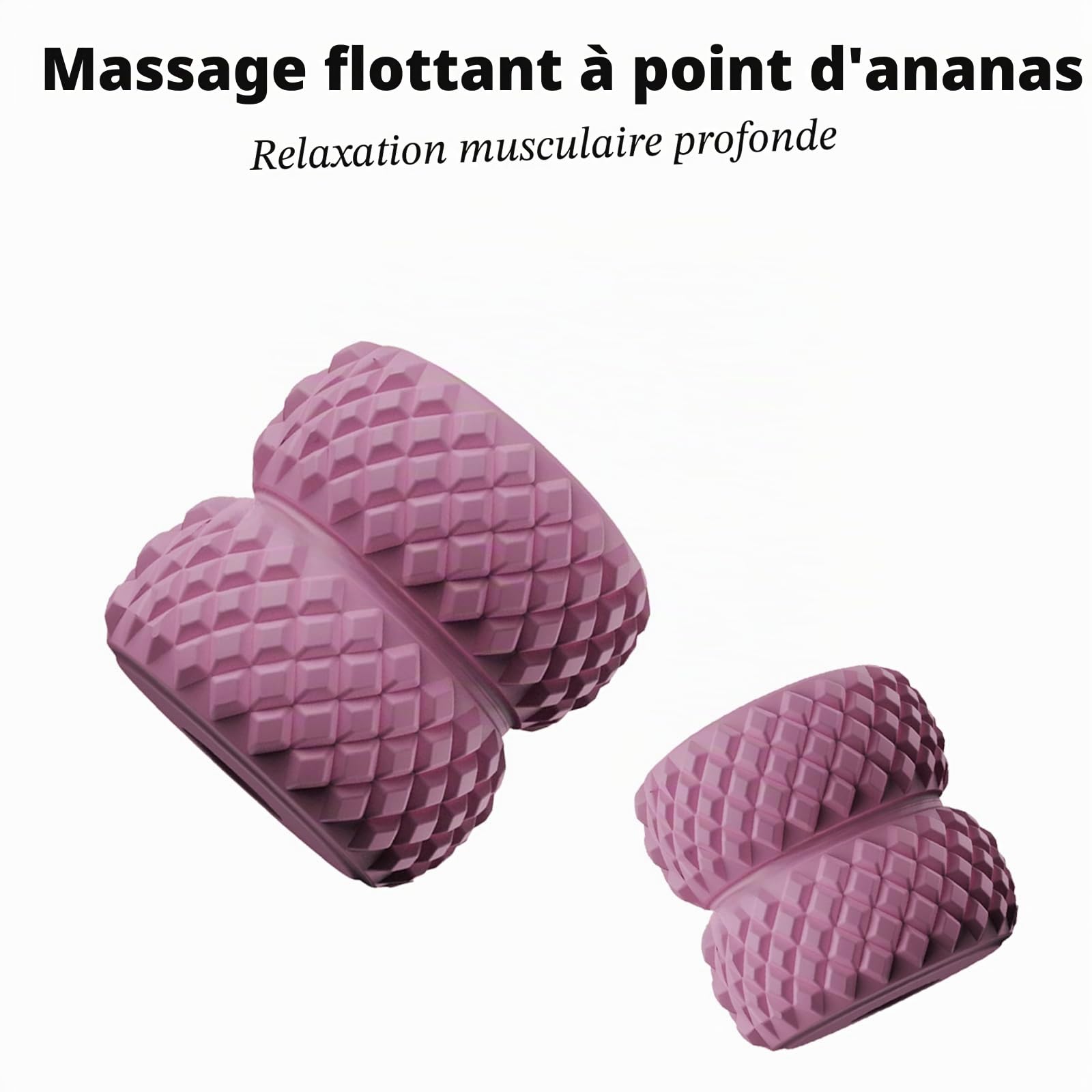 360 Degrés Rotation Jambe Pince Masseur, Masseur Manuel Anti-Cellulite, pour Cuisses, Jambes et Fesses Stimulation Fasciale et Drainage Lymphatique(Rose)