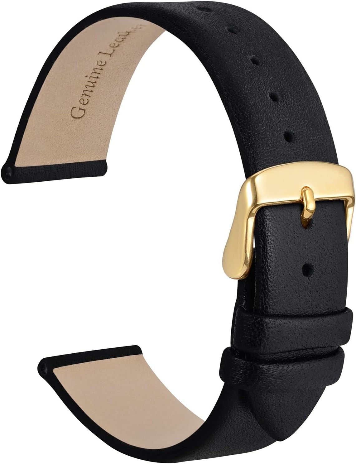 WOCCI Elegant Watch Straps, Genuine Leather Replacement Bands, Stainless Steel Buckle, 8mm 10mm 13mm 12mm 14mm 16mm 18mm 20mm 22mm
