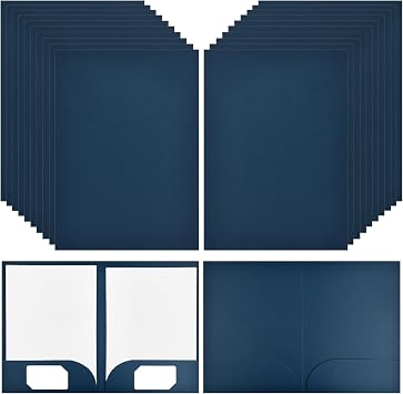 20Pcs A4 Paper File Folder,31x22cm 350gsm Cardboard Folders a4 Two Pocket Folders with Cards Slot,Presentation Document Folder, Square Cut Folder Paper Portfolio for Office Home School Blue