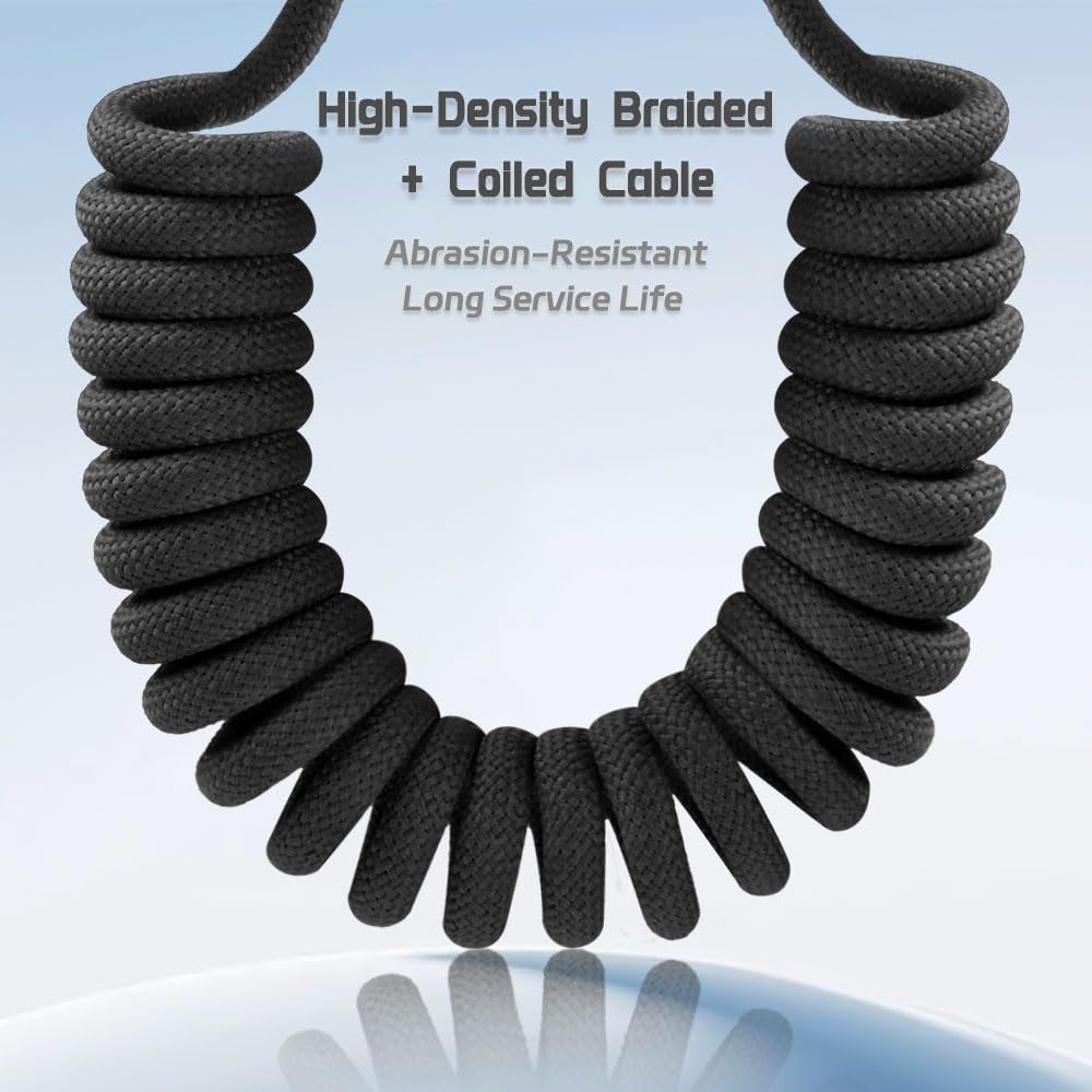 Alvin's Cables Câble rotatif à profil bas XLR mâle vers femelle en spirale ultra-flexible femelle renforcé aramide pour Sony | Canon | Blackmagic Pro Cameras & Studio Audio (Black)