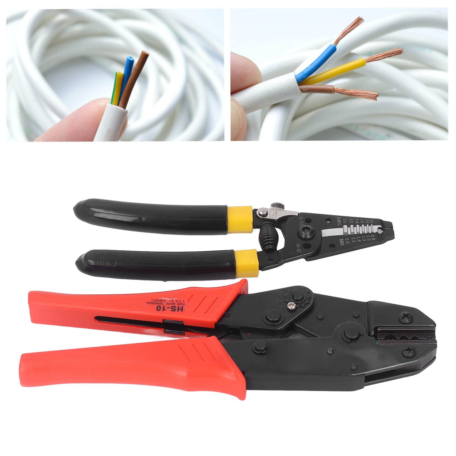 Kit de Herramientas para Prensar Cables de Trinquete Pelacables de Liberación Automática de Acero Inoxidable Duradero para Entusiastas y Profesionales del Bricolaje 1,5-6 mm²