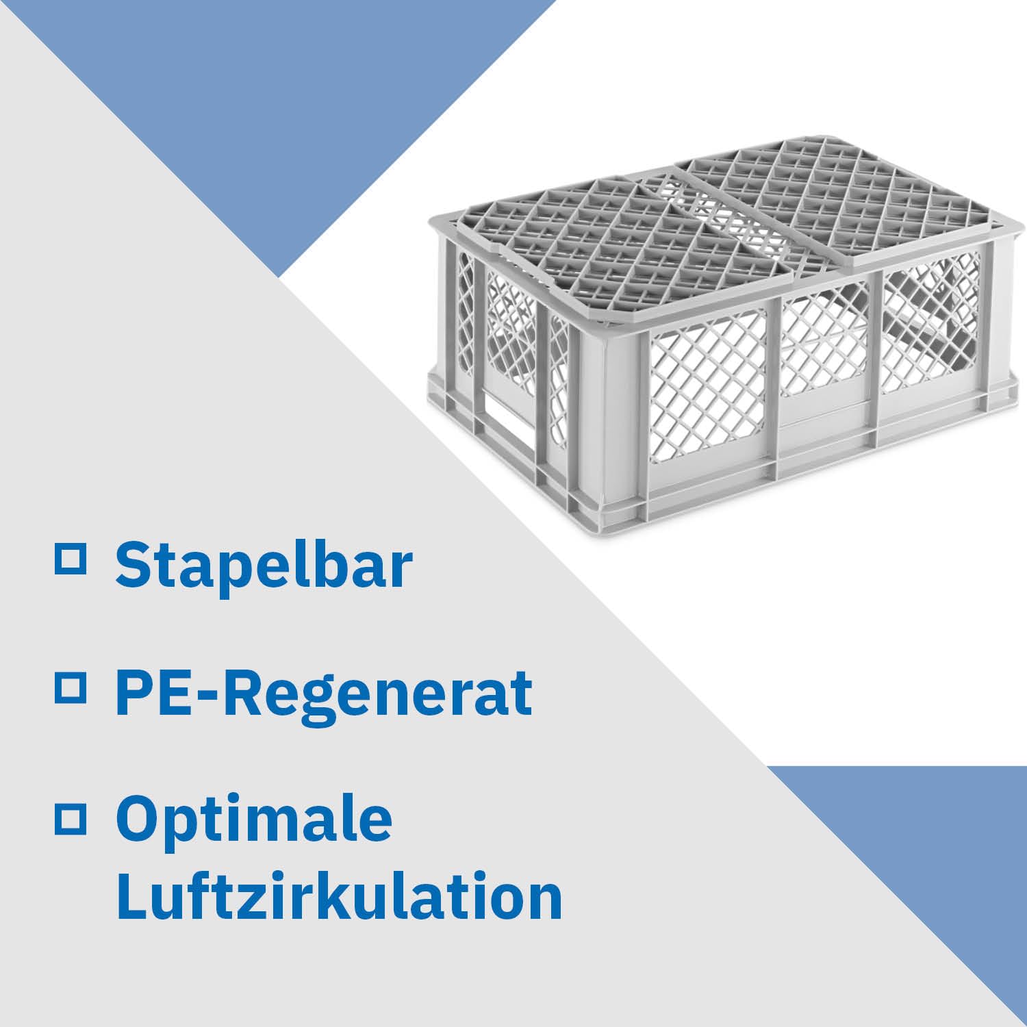 DIE BOX FABRIK Gläserkiste 600x400x240mm mit Einsatz für verschiedene Einsatzzwecke, Gläserkasten, Gläserkorb (24 Gläser 6x4)