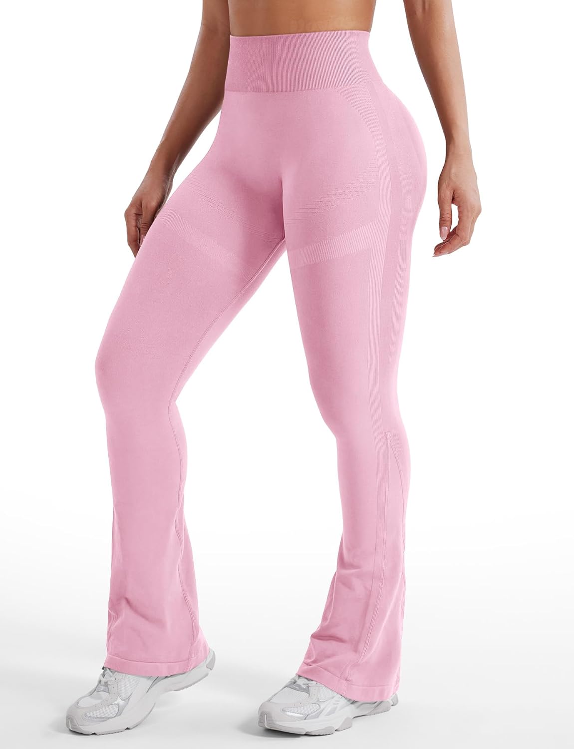 VOYJOY Mini Flared Impact Leggings for Women 30" Seamless Hidden Scrunch Butt Lift Workout Legging Flare Bootcut Yoga Pants - Image 3