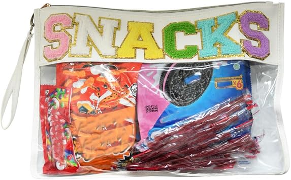 Preppy Stuff for Teen Girls Preppy Things Makeup Bag, Clear Snacks Bags with Wrist Strap
