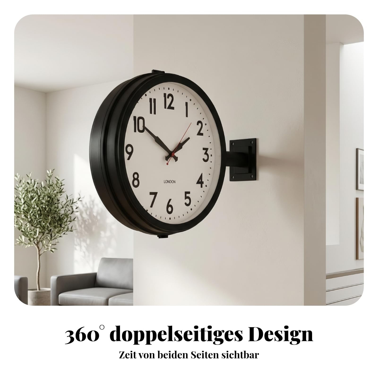 Minimalistisch doppelseitige Bahnhofsuhr , color to 2 , -25 Zifferblatt