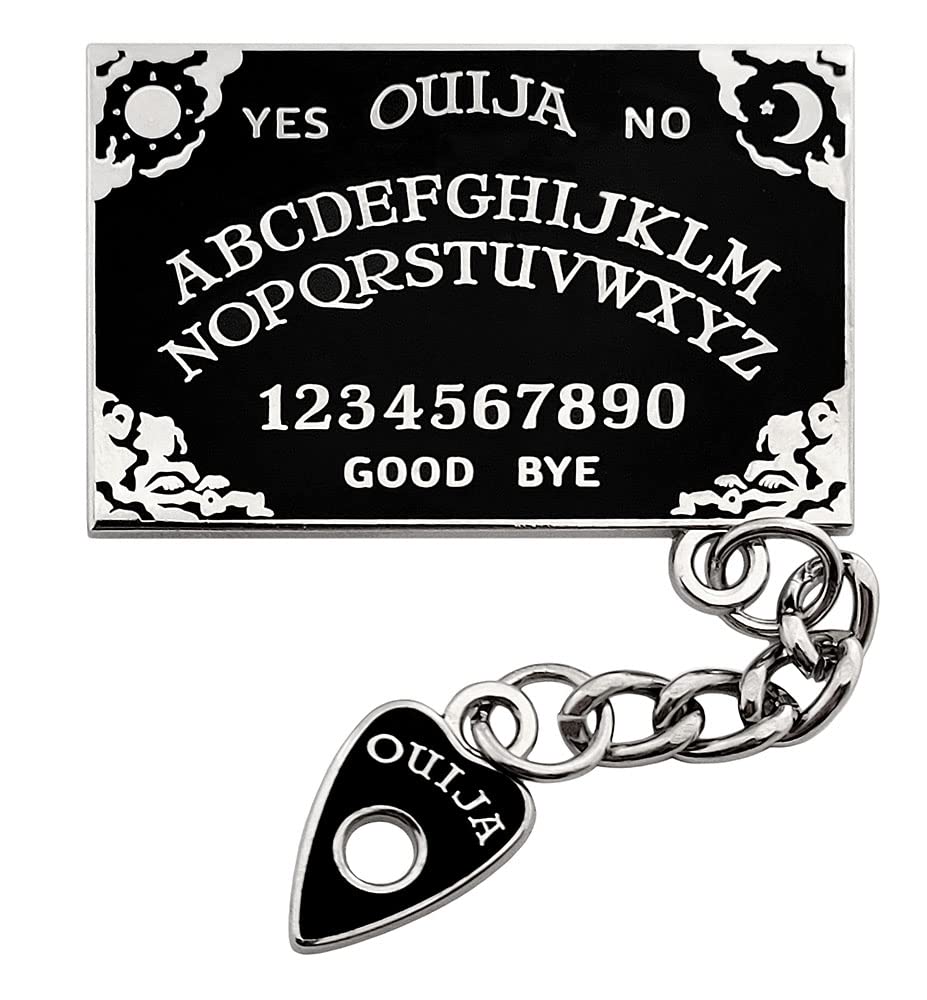 Black Ouija Board with Planchette Charm Enamel Lapel Pin