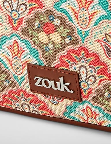 ZOUK Mughal Art Multicolor Jute Vegan Leather Shoulder Handbag - Image 5