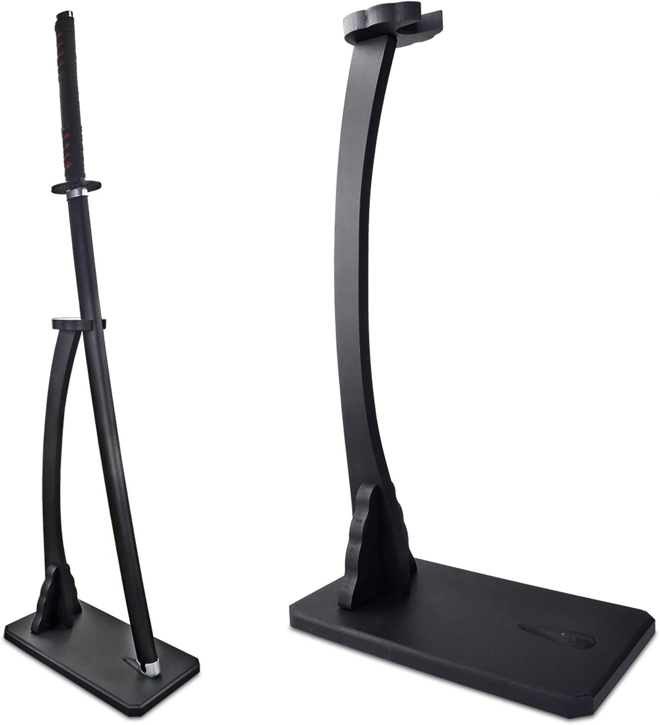 Munetoshi Deluxe Vertical Shogun Style Upright Katana Stand Sword Display Natural Black
