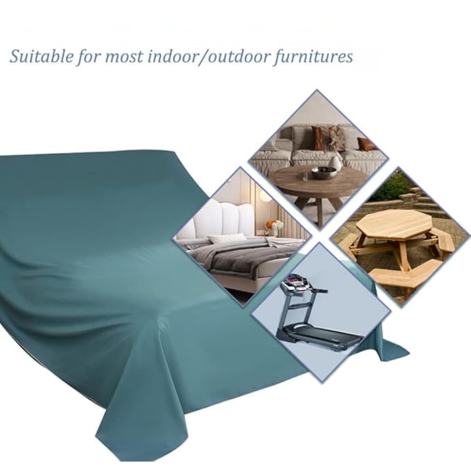 Staubschutzhülle Protector für Bett Sofa，Staubschutz Abdeckung Möbel，Wasserdichte,stilvolle und langlebige,für Abdeckungen im Innen & Außenbereich(Size:300x400cm/118.1x157.5inch,Color:Dunkelgrau)