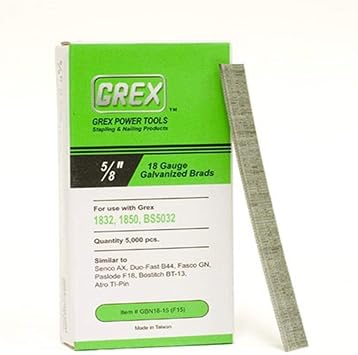 Grex GBN18-15 F15 5/8 In. 18 Ga. Brad Nails, Galvanized, 5M