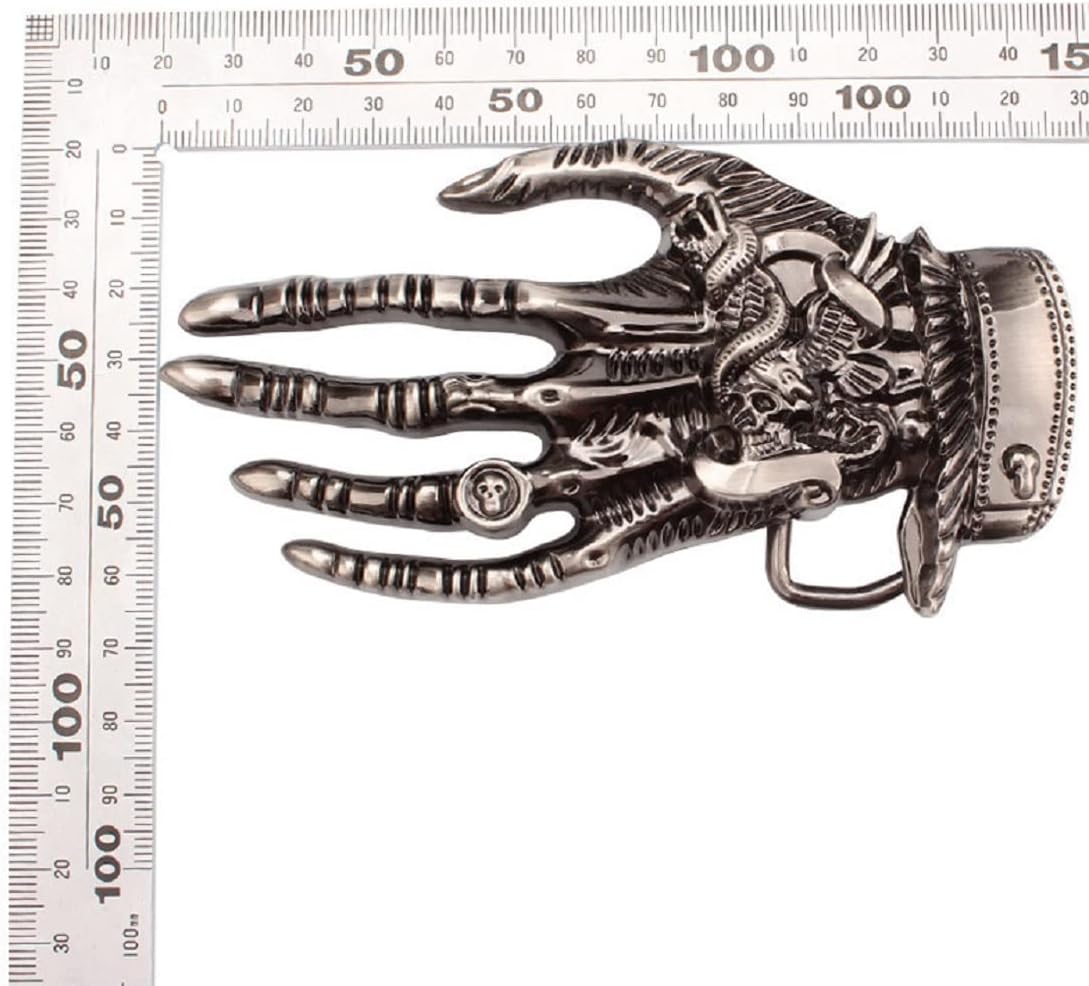 Skull Belt Buckle for Men, Punk Skeleton Hand Belt Buckle, Gothic Viking Skull Hand Belts Buckle, Western Cowboy Belt Buckles, Vintage Punk Rock belt buckle