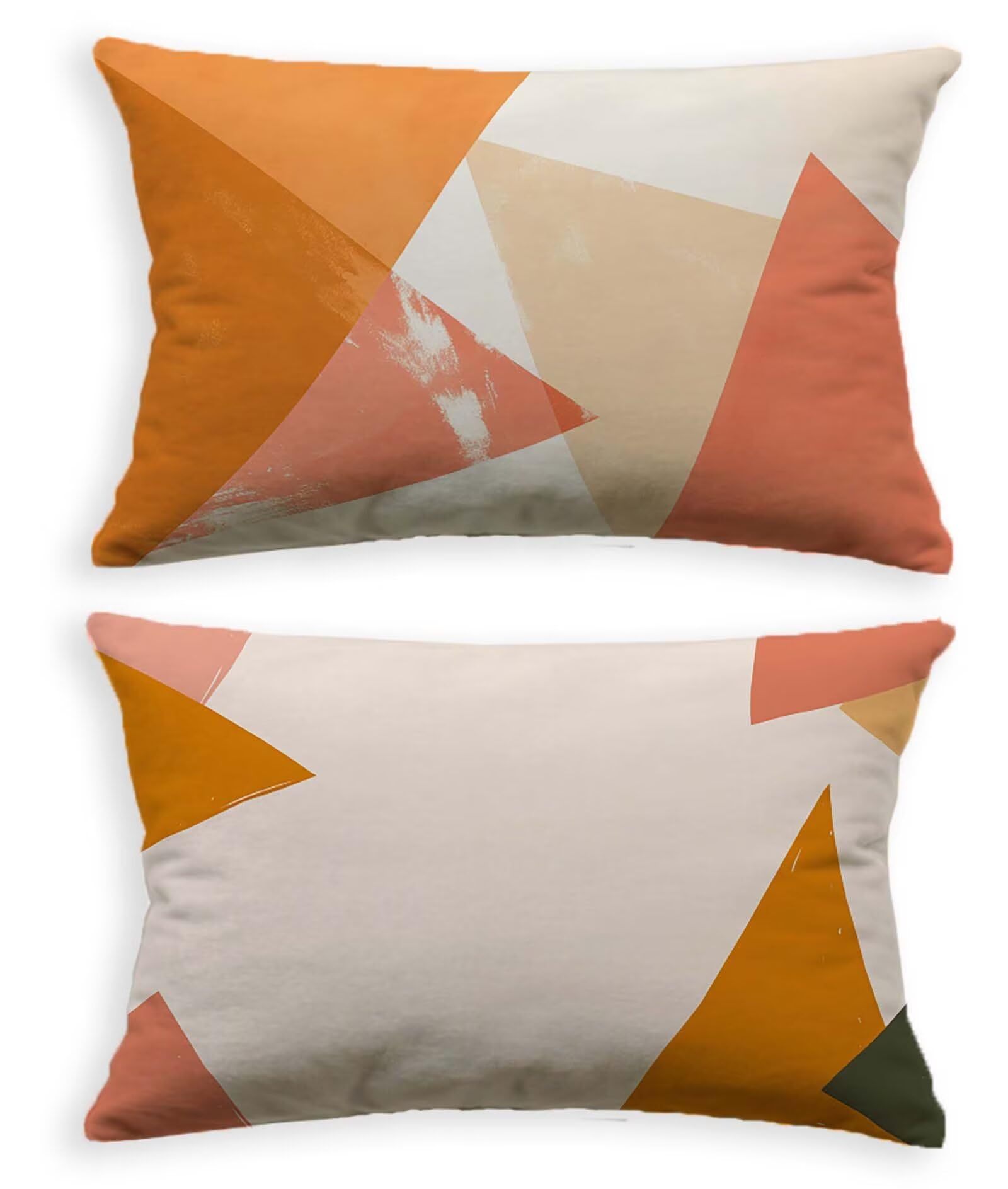 Housse de coussin 40x80 rectangulaire en velours doux géométrique lot de 2 O-189LQ