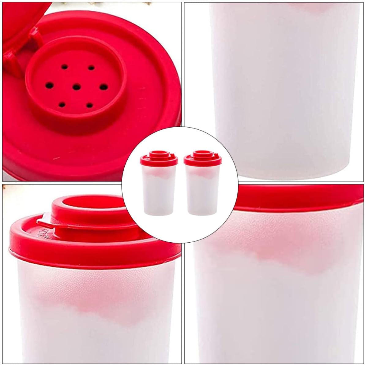Ciieeo 2pcs Portable Outdoor Pepper Shakers Mini Seasoning Bottles Plastic Multi-function Spice Containers for Cooking and Storing Salt, Pepper, Vanilla, and Chocolate Powder
