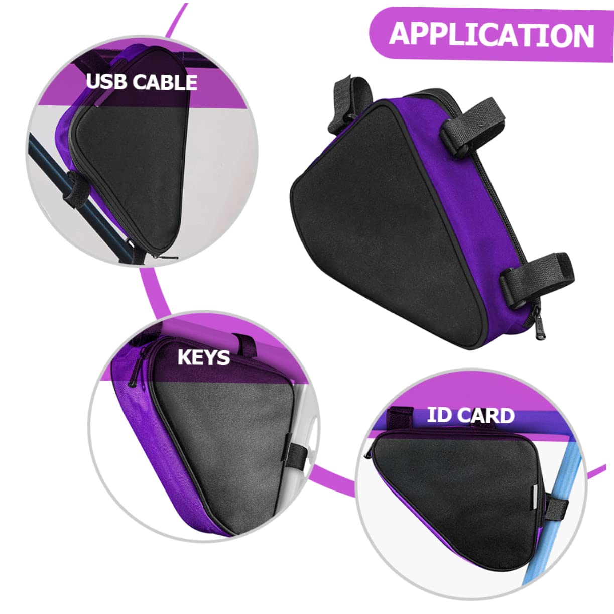 ibasenice 3 Pièces Sacoche de Cadre de Vélo Étanche de Rangement Multifonction pour Poche pour Hommes Installation Facile Sécurisée pour Plein Air Profond