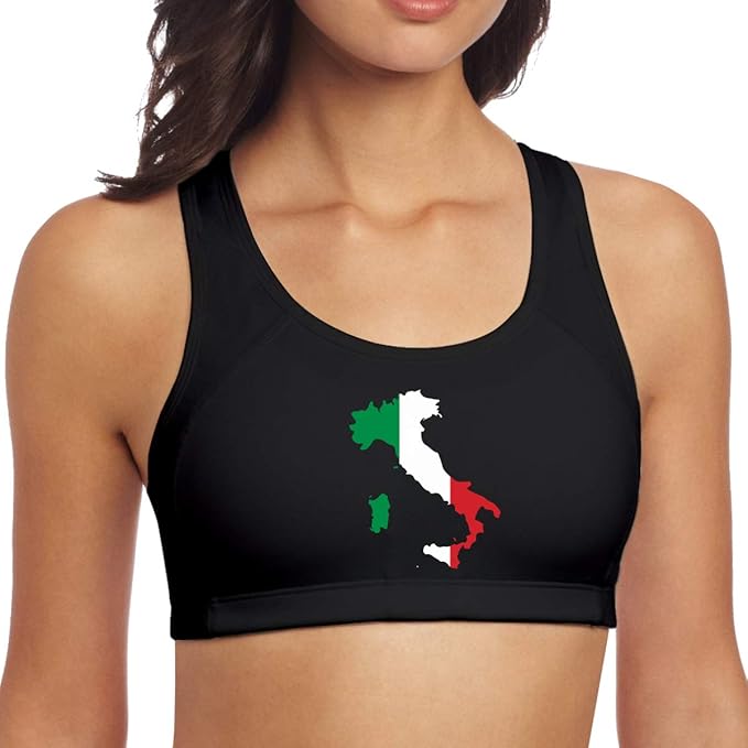 YUTR&BRA Italia Italy Italian Map Women Sports Bras Wirefree Racerback