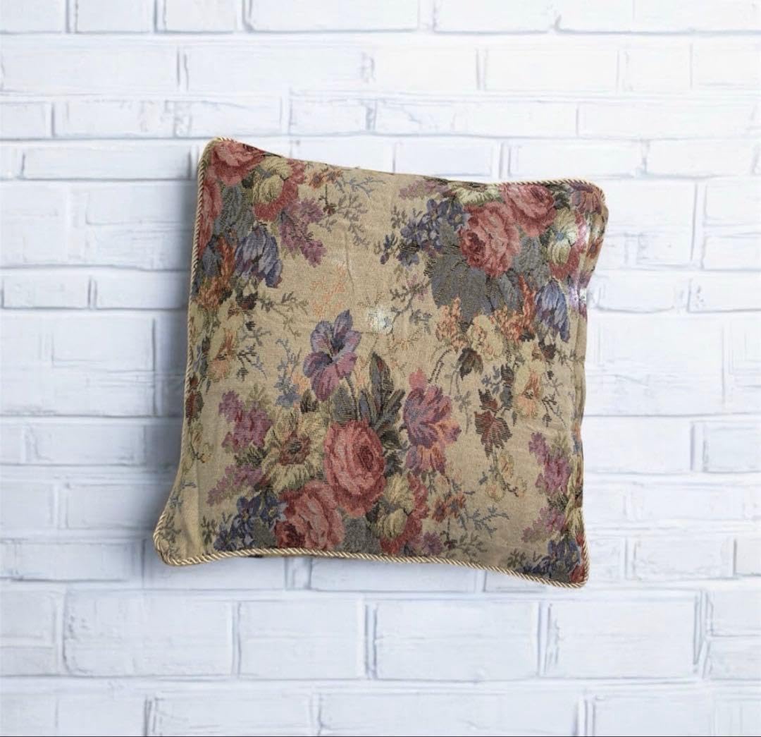 Amazon.co.jp: vintage レトロアンティーク花柄ゴブラン刺繍クッション