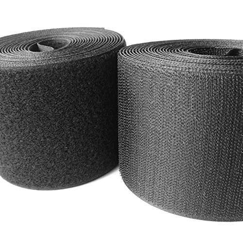 Nastro a strappo, larghezza: 50 mm 100 mm 150 mm, rotolo uncino da 1 m e rotolo asola da 1 m 50mm x 1 Meter Pair Nero