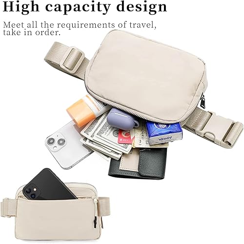 Miniatura 2 de Riñonera con correa ajustable, cangurera cruzada para mujer, riñonera de moda, mini bolsa de cintura para entrenamiento, correr, viajar, senderismo,