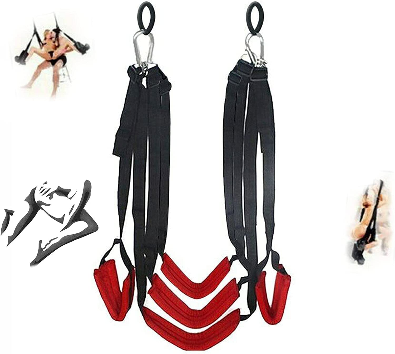 Cinque Cintura Altalena Rossa, Oscillazione Rotante per Fitness, Carmen Altalena Interna, Braccialetto Appeso alla Porta, Regalo di Coppia - H