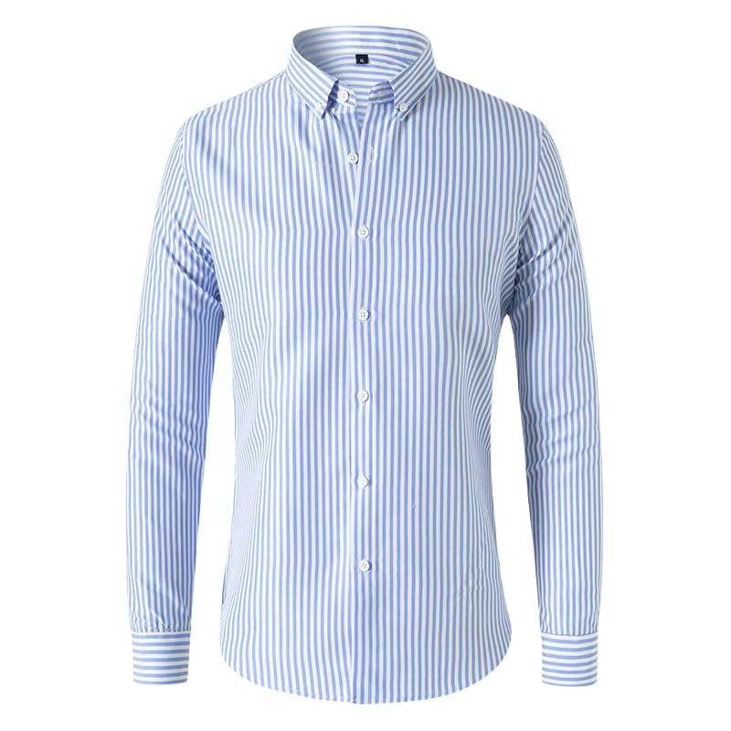 Chemise ajustée homme style coréen à rayures haut tendance mode printemps
