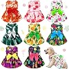 LEIFIDE 8 Pcs Summer Themed Hawaii Dog Dresses Holiday Flamingo Fruit Floral Pattern Pet Skirts Hawaii Puppy Princess Dresses Outfits Bowknot for Girl Dogs Cats BeachMedium