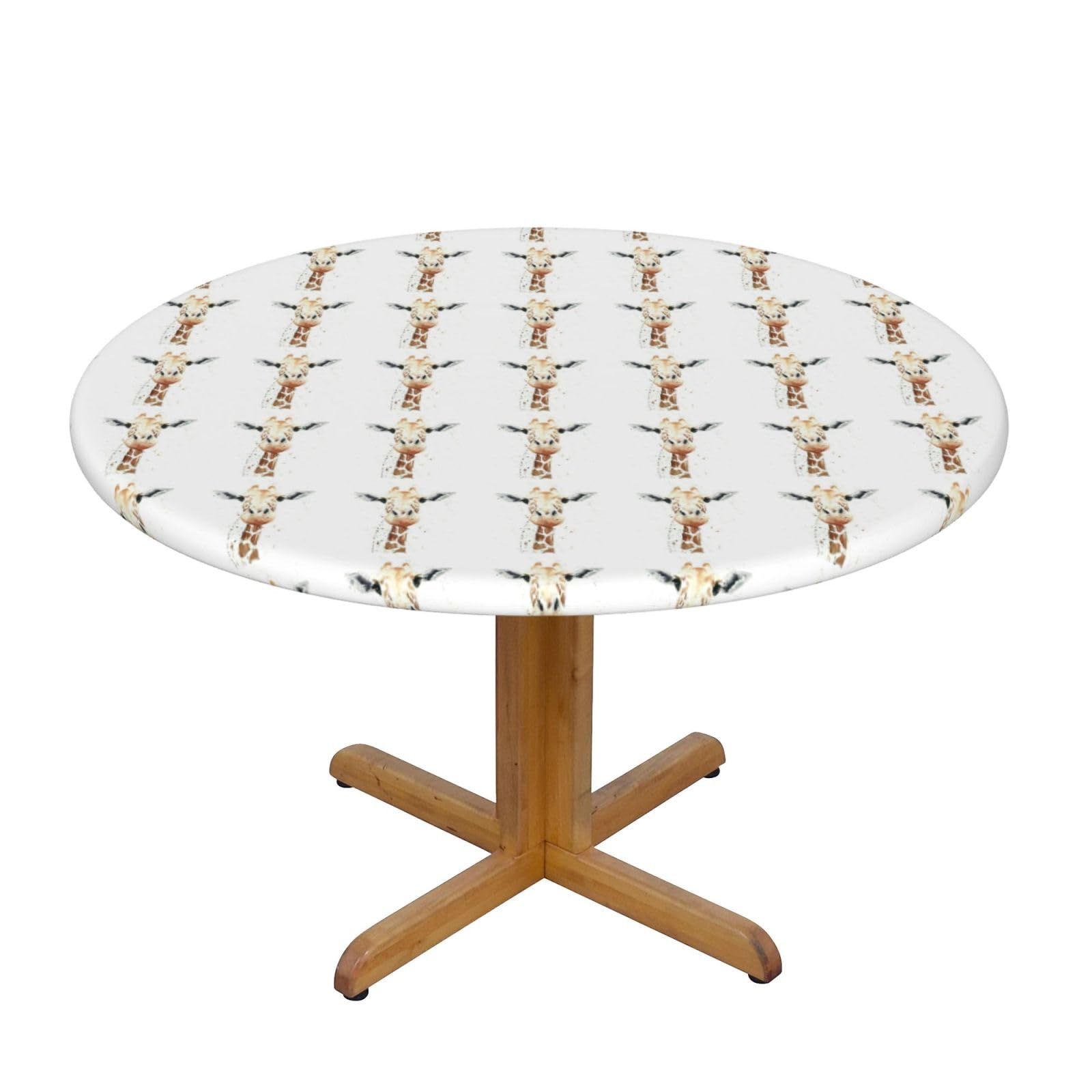 PPHGUT clever giraffe Print Round Tablecloth Family Table Cover Kitchen Wedding Party Everyday Outdoor