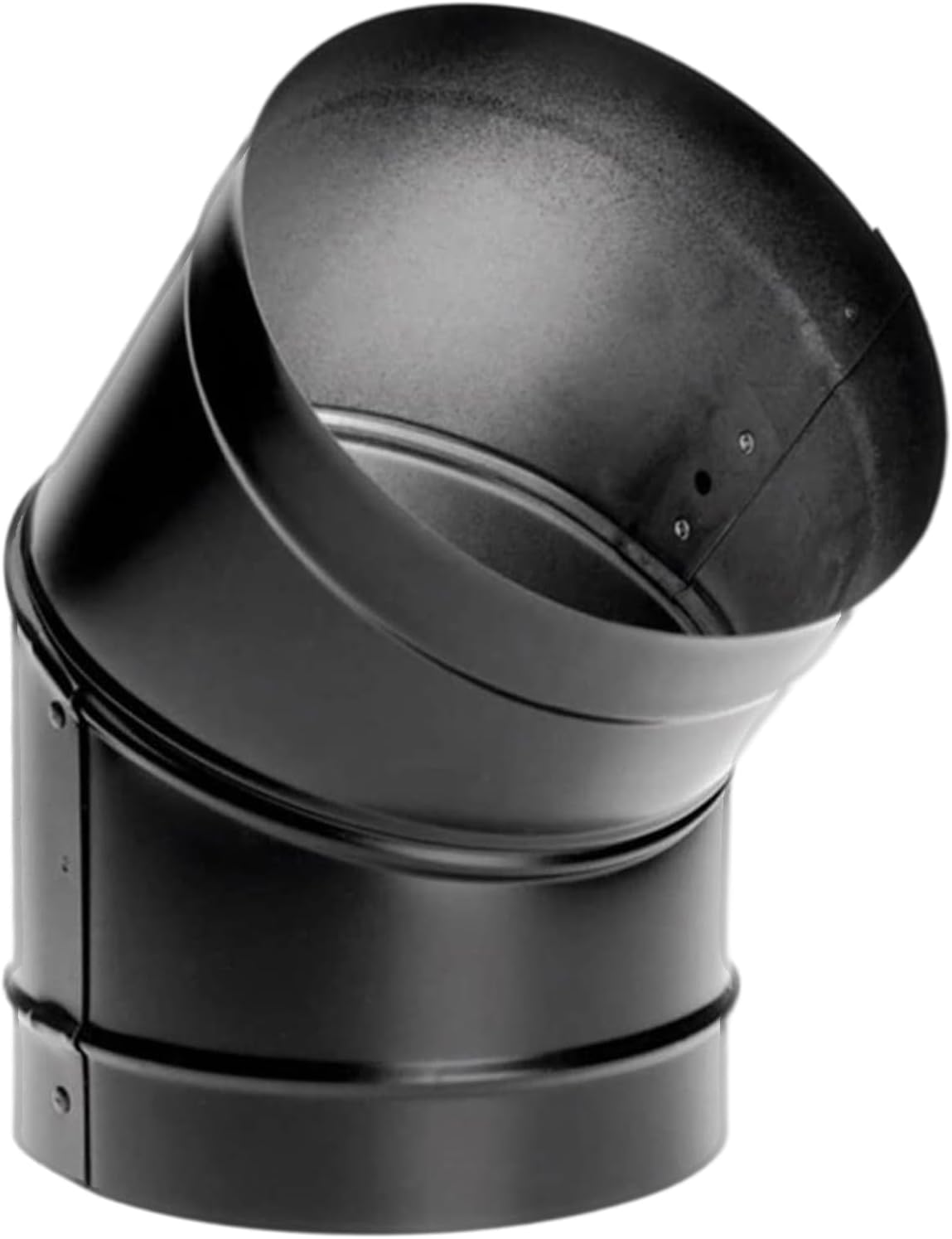 DuraVent DuraBlack 6 Inches Stainless Steel Single Wall Wood Burning Stove 45 Degree Elbow Pipe Connector to Vent Smoke and Exhaust, Black