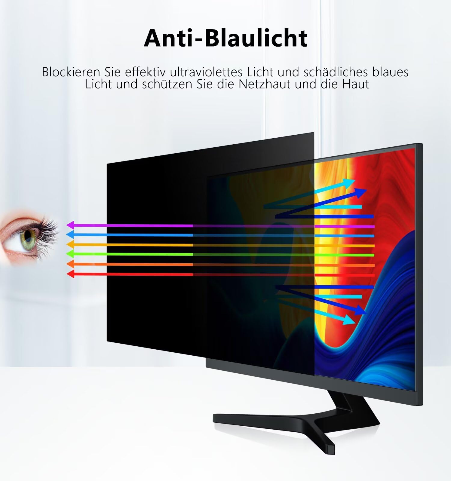 PYS 23,6 pollici Schermo Filtro Privacy per Monitor di Computer 16:9 Rapporto di Aspetto, Anti Luce Blu Anti-riflesso Rimovibile 23,6" Privacy Schermo Filtro Protettore Filtro
